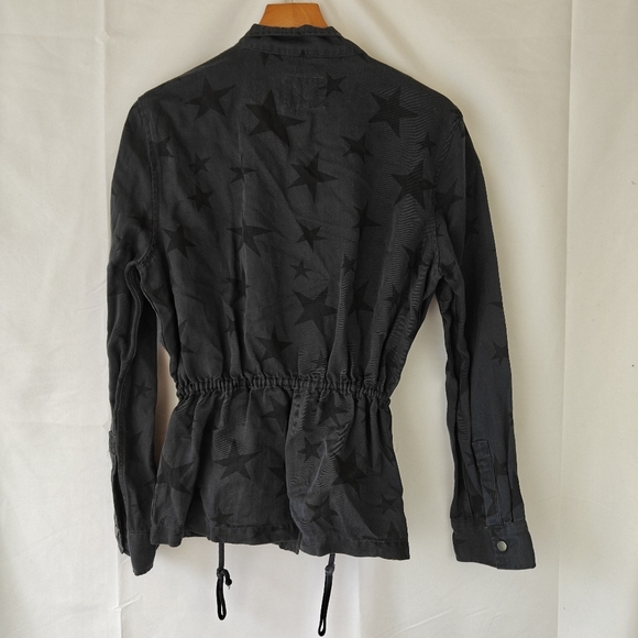 Rails Trey Jacket in Charcoal Oversized Stars Linen Blend Zip Button Size Small - Picture 12 of 14